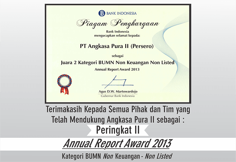 annual report 2013 award bank indonesia