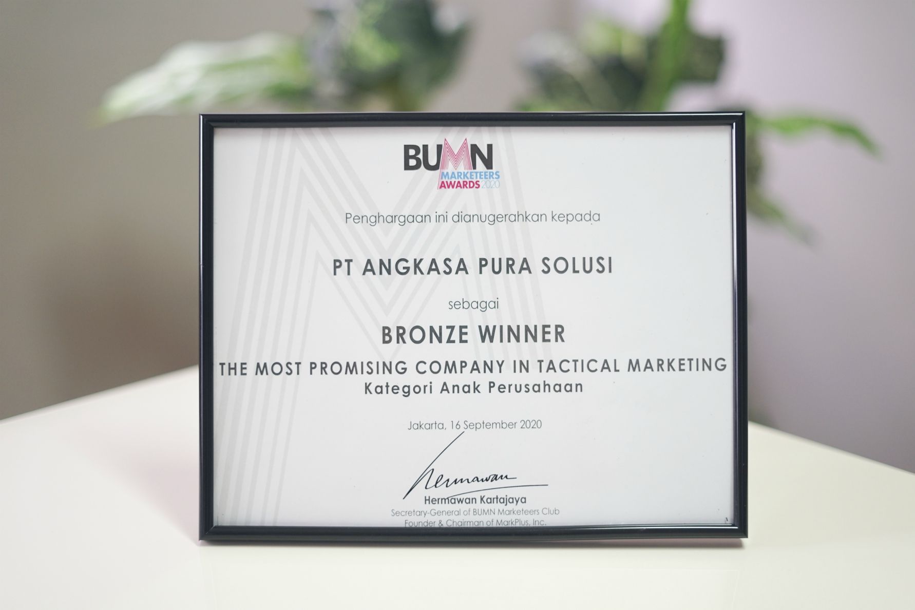 bronze winner bumn marketeers awards 2020